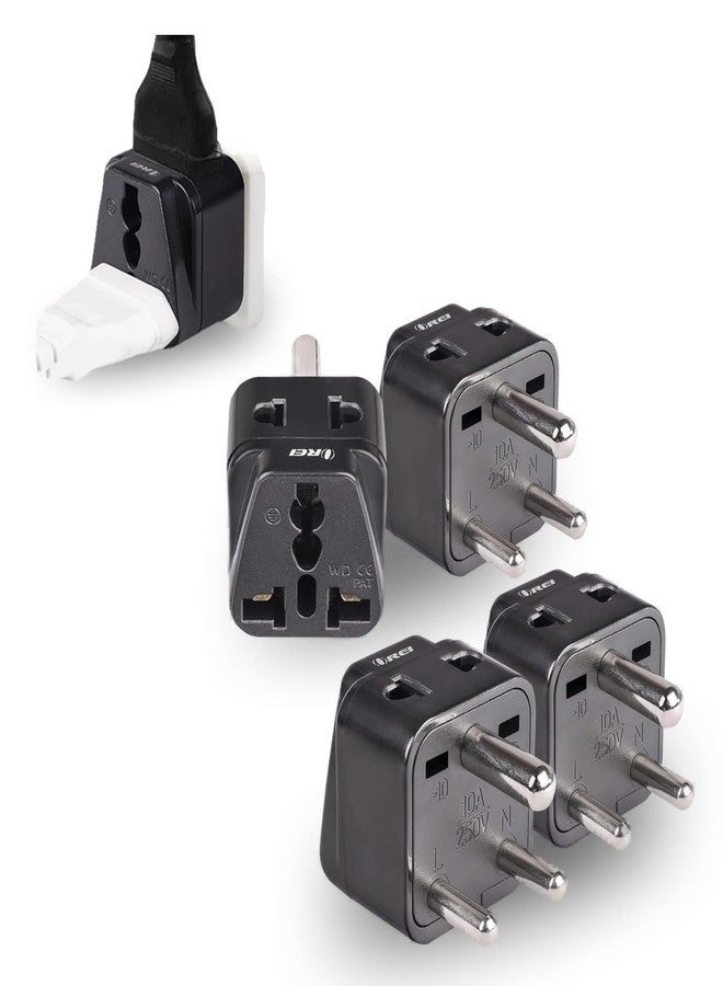 OREI UK to India Adapter Plug - 2 in 1 Type D US to India Converter Plug - Universal Input (UK, USA, Canada, EU & More) - CE & Rohs Certified (4 Pack) - Image 1